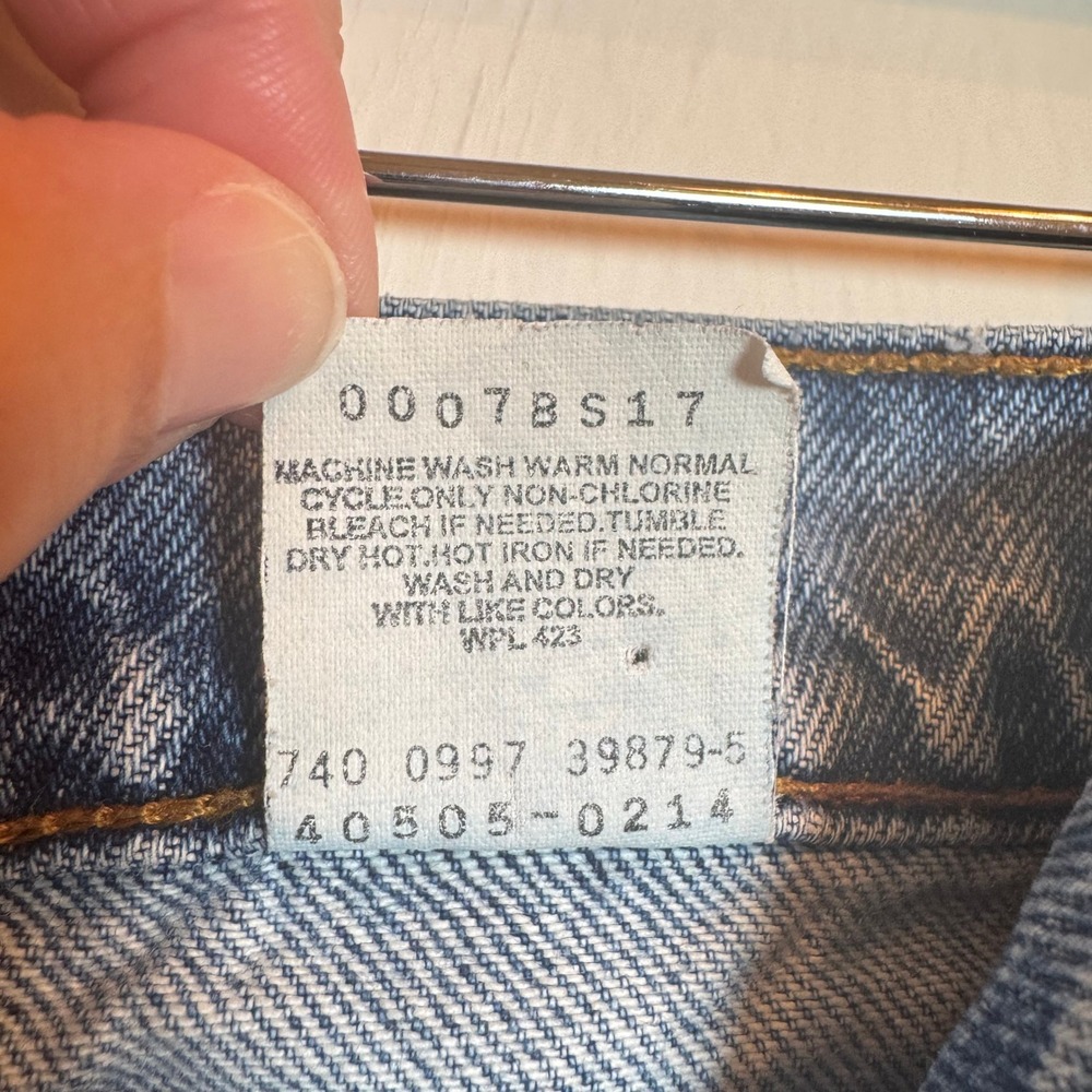 Vintage Levis 505 Orange Tab Jeans Mens 36x34 Blue Regular Fit Straight Leg 1997 - Picture 4 of 9